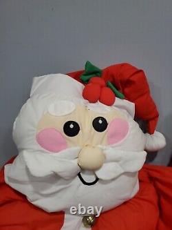 Vtg Lillian Vernon Life Size Plush Santa & Mrs Claus Fabric Christmas Stuffed