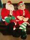 Vtg Lillian Vernon Life Size Plush Santa And Mrs Claus Fabric Figures Rare