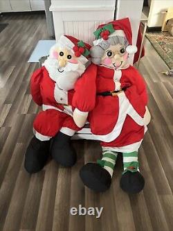 Vtg Lillian Vernon Santa & Mrs Claus Christmas Life Size Plush Figures 5ft EUC