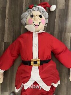 Vtg Lillian Vernon Santa & Mrs Claus Christmas Life Size Plush Figures 5ft EUC