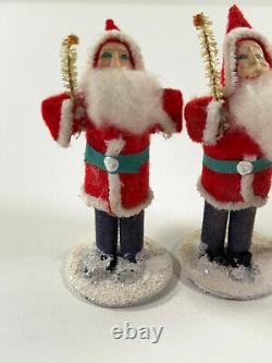Vtg Lot (X3) Japan Santa Claus Christmas Figures NICE