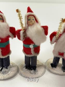 Vtg Lot (X3) Japan Santa Claus Christmas Figures NICE