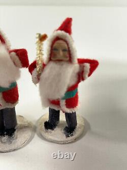 Vtg Lot (X3) Japan Santa Claus Christmas Figures NICE