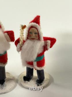 Vtg Lot (X3) Japan Santa Claus Christmas Figures NICE