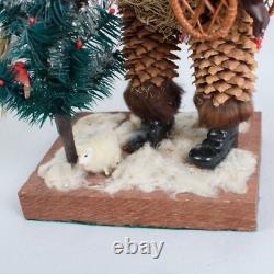 Vtg Pinecone Santa Claus Figurine Made by FRIEDA BECKHUSEN Old Father Christmas