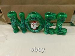 Vtg RARE 1960 Holt Howard NOEL Letters Candle Holder w Santa Claus 3D Figure EUC