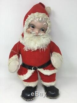 Vtg Rushton Star Creation Santa Claus Rubber Face with Sack Collar & Belt 1960's