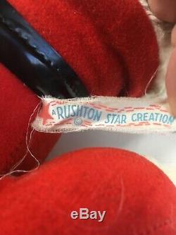 Vtg Rushton Star Creation Santa Claus Rubber Face with Sack Collar & Belt 1960's