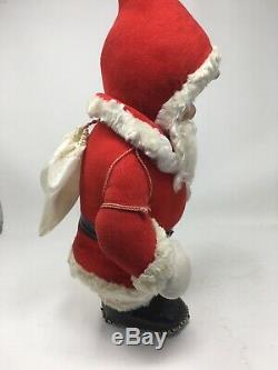 Vtg Rushton Star Creation Santa Claus Rubber Face with Sack Collar & Belt 1960's