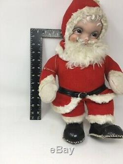 Vtg Rushton Star Creation Santa Claus Rubber Face with Sack Collar & Belt 1960's