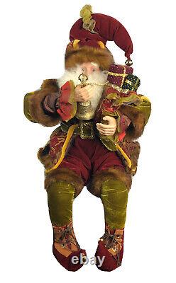 Vtg Saint Nicholas Nick Santa Claus Figurine Figure Christmas w Ringing Bell 36
