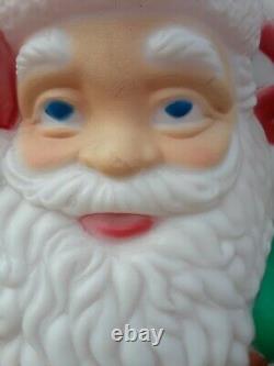 Vtg TPI 37in Christmas Santa Claus With Toy Sack (chicken edition)Blow Mold HTF