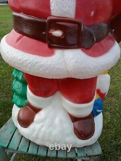 Vtg TPI 37in Christmas Santa Claus With Toy Sack (chicken edition)Blow Mold HTF