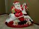 Vtg Union Santa Claus On Rocking Horse Lighted Christmas Blow Mold 30 Tall