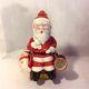 Vtg Xmas Cheer Ceramic Blushing Santa Claus Decanter W 4 Shot Mugs Dan Brechner