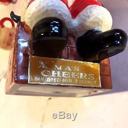 Vtg Xmas Cheer Ceramic Blushing Santa Claus Decanter w 4 Shot Mugs Dan Brechner