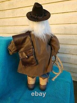 Western Rancher Cowboy SANTA Claus PORCELAIN TABLE DECOR 19.5 Tall