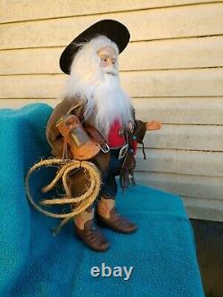 Western Rancher Cowboy SANTA Claus PORCELAIN TABLE DECOR 19.5 Tall