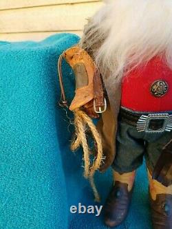 Western Rancher Cowboy SANTA Claus PORCELAIN TABLE DECOR 19.5 Tall