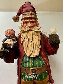 Whimsical Whittler Jolly St. Nick Santa Claus Ltd edition Vaughn Rawson Wood