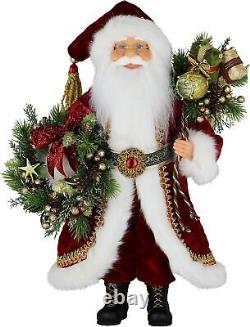 Windy Hill Collection Wreath & Toy Bag 16 Inch Standing Santa Claus