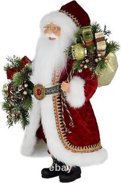 Windy Hill Collection Wreath & Toy Bag 16 Inch Standing Santa Claus