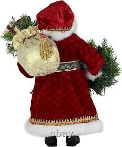 Windy Hill Collection Wreath & Toy Bag 16 Inch Standing Santa Claus