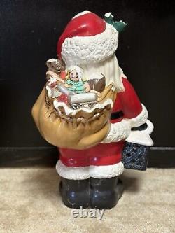 Winking Santa Claus Ceramic Greeter 18 Vintage Atlantic Mold Christmas Decor