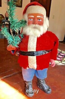 Wonderful 14 tall antique Santa Claus large dated 1919 German candy container