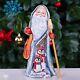 Wooden Carved Santa Claus Figurine 9, Hand Painted Christmas Home Decor Indoor