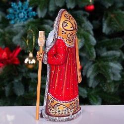 Wooden Carved Santa Claus Figurine 9, Hand Painted Christmas Home Decor indoor