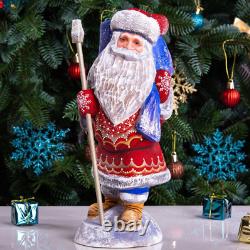 Wooden Carved Santa Claus figurine 11, Christmas Gift for Holiday Home Decor