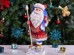 Wooden Carved Santa Claus figurine 11, Christmas Gift for Holiday Home Decor