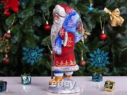 Wooden Carved Santa Claus figurine 11, Christmas Gift for Holiday Home Decor