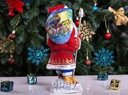 Wooden Carved Santa Claus figurine 11, Christmas Gift for Holiday Home Decor