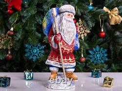 Wooden Carved Santa Claus figurine 11, Christmas Gift for Holiday Home Decor