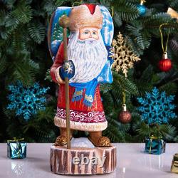 Wooden Carved Santa Claus figurine 11, Handmade Christmas Home Decor indoor