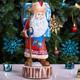 Wooden Carved Santa Claus Figurine 11, Handmade Christmas Home Decor Indoor