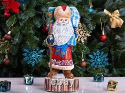 Wooden Carved Santa Claus figurine 11, Handmade Christmas Home Decor indoor