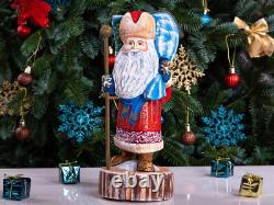 Wooden Carved Santa Claus figurine 11, Handmade Christmas Home Decor indoor