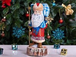 Wooden Carved Santa Claus figurine 11, Handmade Christmas Home Decor indoor