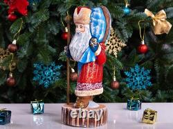 Wooden Carved Santa Claus figurine 11, Handmade Christmas Home Decor indoor