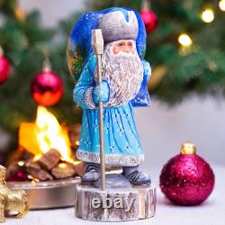 Wooden Carved Santa Claus figurine 11, Handmade Home Christmas Holiday Decor