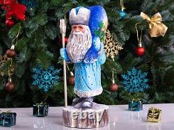 Wooden Carved Santa Claus figurine 11, Handmade Home Christmas Holiday Decor