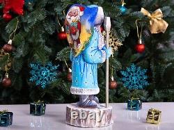 Wooden Carved Santa Claus figurine 11, Handmade Home Christmas Holiday Decor