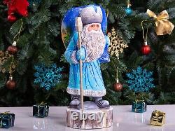 Wooden Carved Santa Claus figurine 11, Handmade Home Christmas Holiday Decor