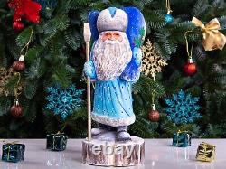 Wooden Carved Santa Claus figurine 11, Handmade Home Christmas Holiday Decor