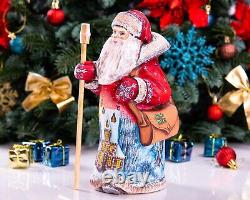 Wooden Carved Santa Claus figurine 9, Christmas Gift idea for Home Decor indoor