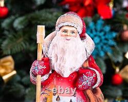 Wooden Carved Santa Claus figurine 9, Christmas Gift idea for Home Decor indoor