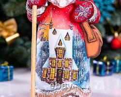 Wooden Carved Santa Claus figurine 9, Christmas Gift idea for Home Decor indoor